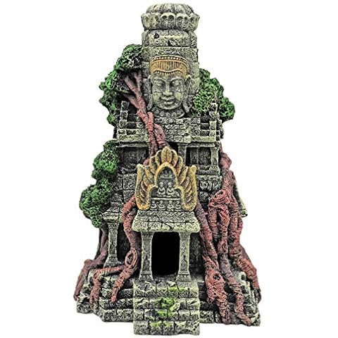 MUYIRTED Aquarium Decoration Buddha Ornaments Large Fish Tank Decoration Cave For Small Fish Reptile Shrimp Reptile Hiding, Fish Tank Ornament 27x15x9.3cm Cover