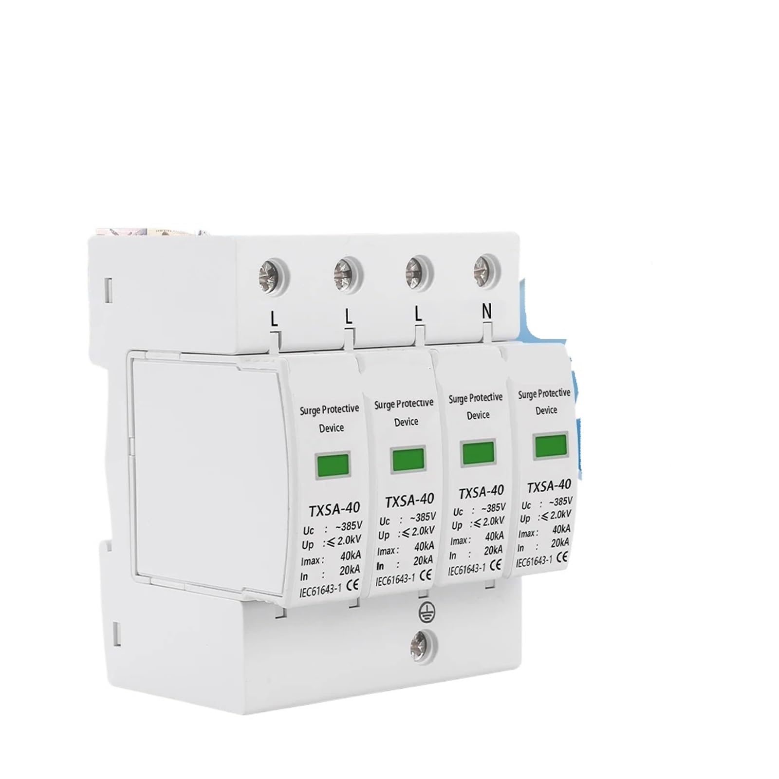 Protector contra sobretensiones y pararrayos Protector contra sobretensiones CA SPD for carril DIN 20KA 40KA 30KA 60KA 2P 4P 385V for el hogar Dispositivo de protección contra rayos de bajo voltaje(10