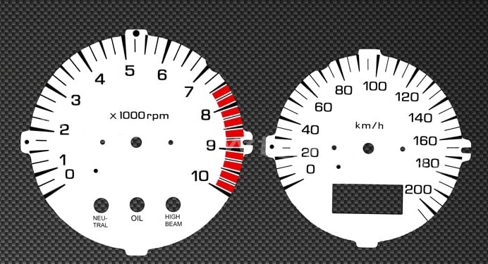 White Speedometer and Tachometer gauges for Honda CB1300 DC / X4 (SC38) 1997-2003