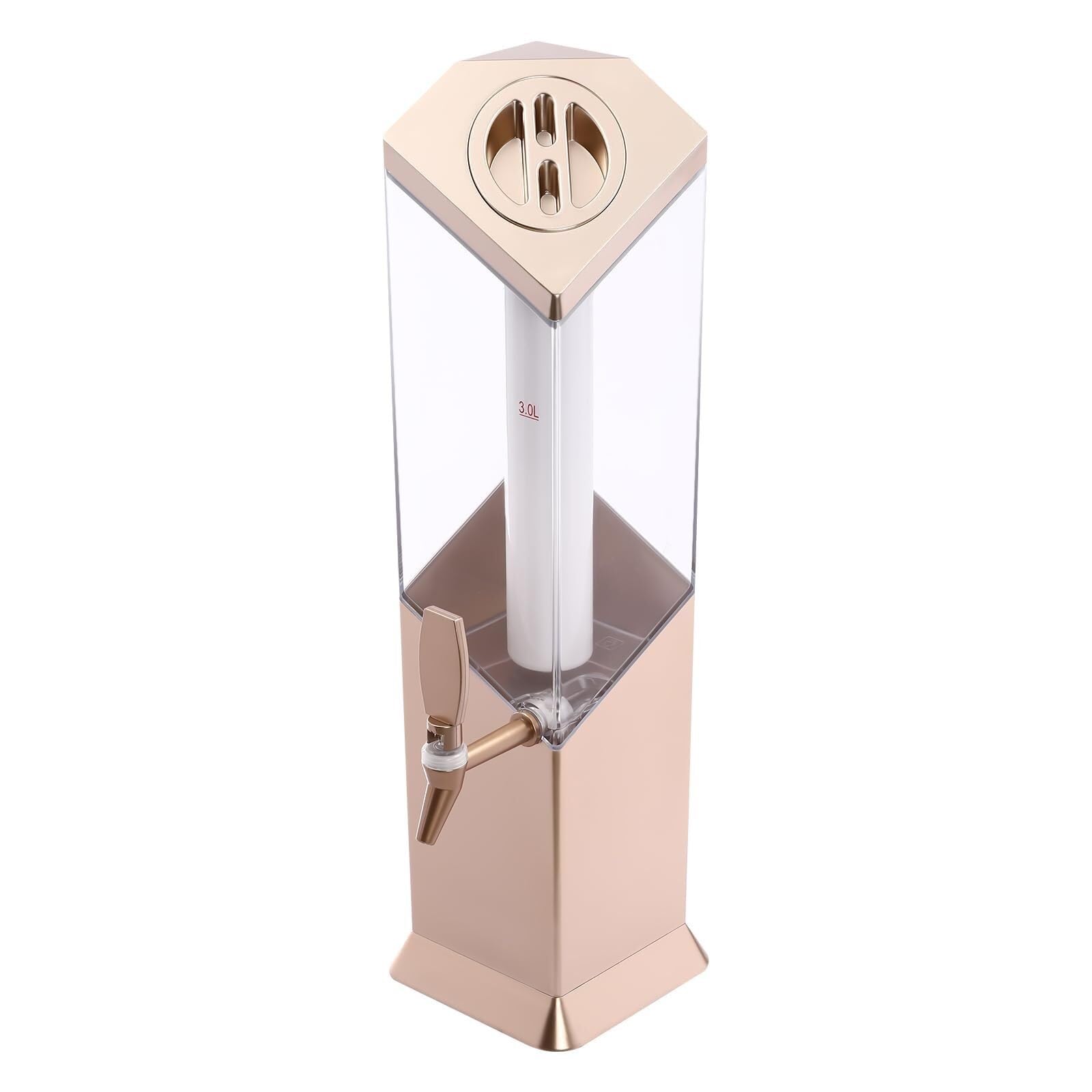 Distributeur de Boissons Beer Tower avec Robinet et Tube à Glace (Or Rose)