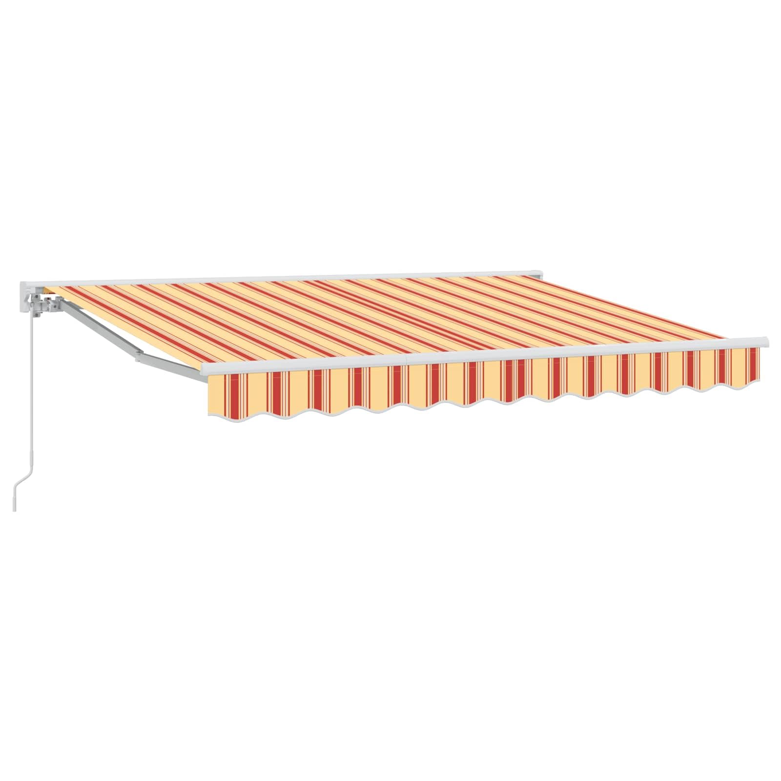 Auvent rétractable manuel 3 x 2,5 m avec toile rayée haute densité