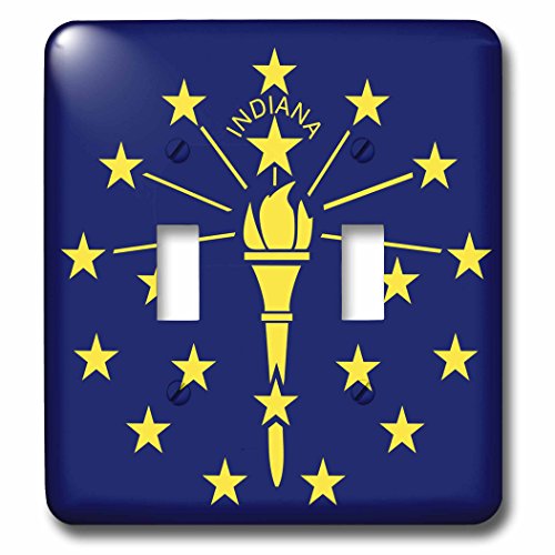 Interrupteur à bascule double drapeau de l Indiana 3dRose imprimé graphique de haute précision