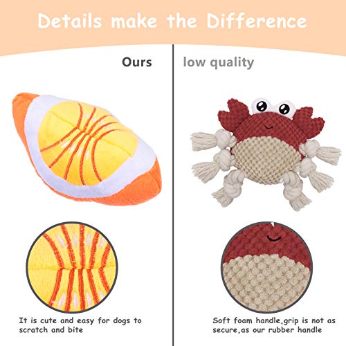 ULTECHNOVO 4Pcs Dog Squeaky Toy Pet Chew Brinquedos de Pelúcia Pelúcia Brinquedo Laranja Fruta Moran