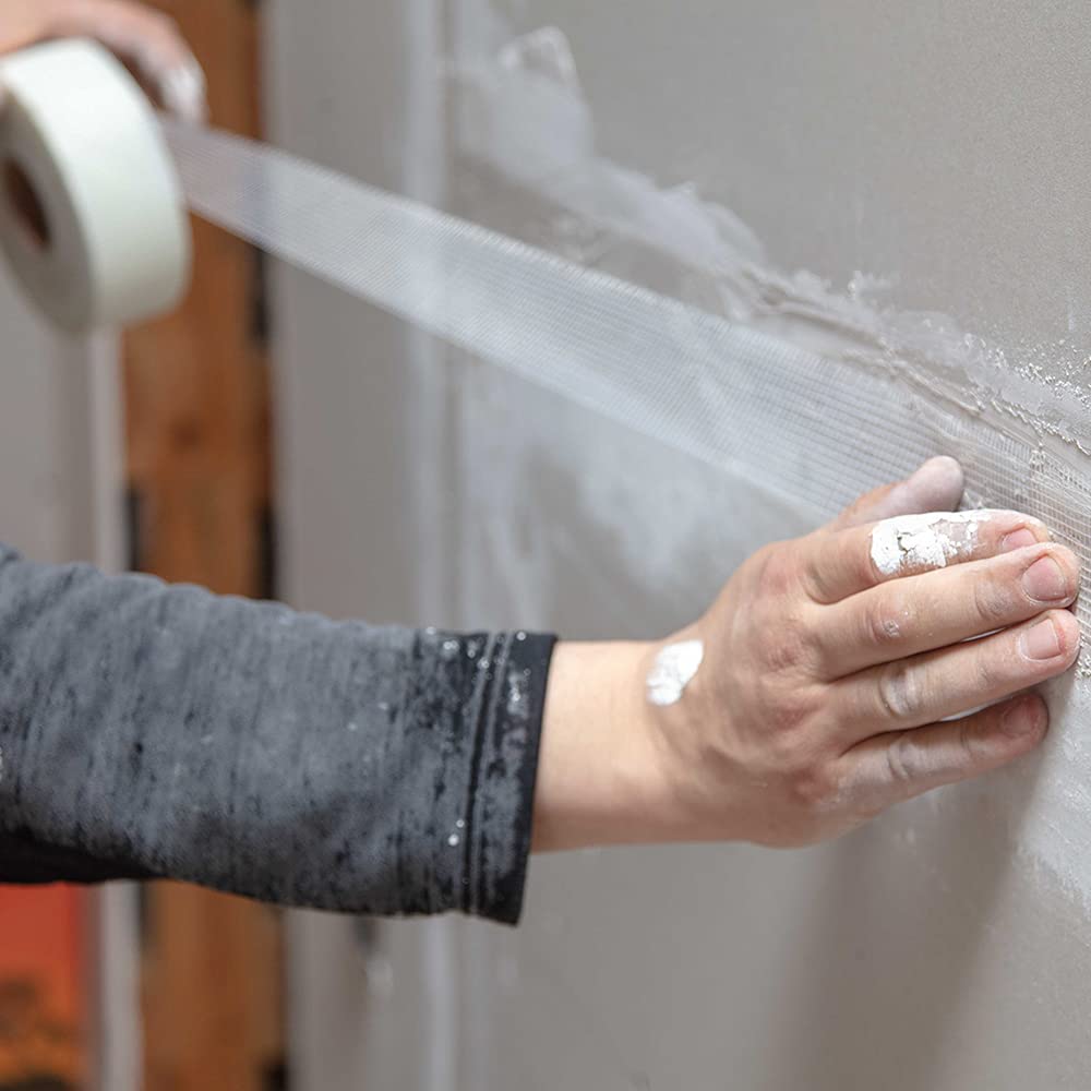 PRITEX – 8 Rollen Gitterband selbstklebend 48 mm x 90 m – Glasfaser Gewebeband zur Reparatur von Rissen im Mauerwerk & als Fugenarmierung von Gipskartonplatten – Fugenband für Trockenbau