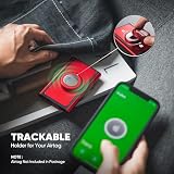 VULKIT Slim Wallet z uchwytem Airtag i klipsem na pieniądze VC500ATC, czerwony, Airtag Holder + Money Clip, Minimalistyczny