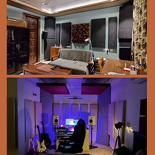 Image of Timber Acoustics | Sound Absorption Panels | Sound proofing for Room | Rockwool | German Pine | Room Acoustics & Soundproofing | Noise Absorber for Home | 2' x 4' x 3 inch [SET OF 3] NRC > 0.90 (Black)