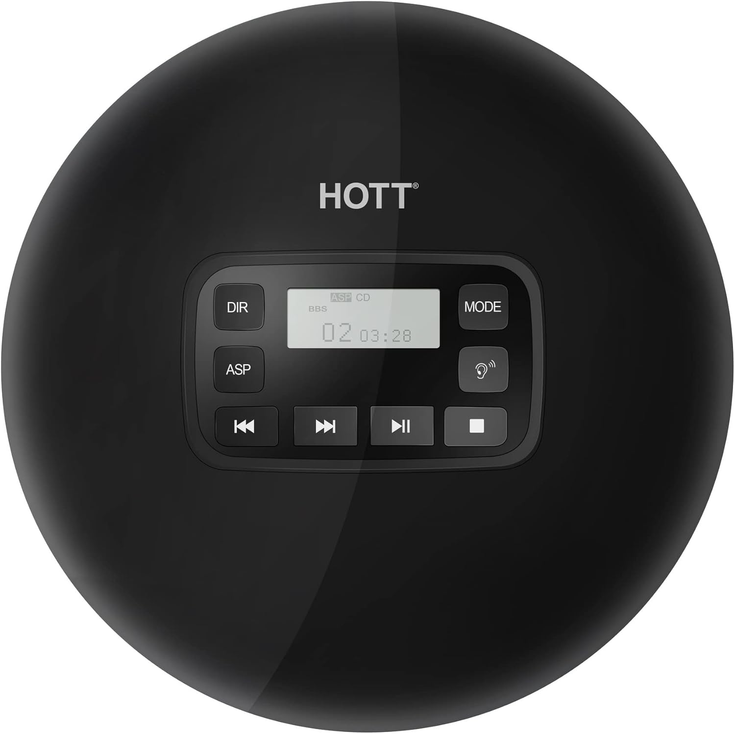 Portable Compact CD Player with Earphone Stereo Earbuds-Black CD-R/CD-RW/MP3 Compatible HiFi Player Super Battery Life-Home Car Travel