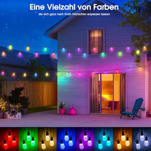 LED Lichterkette Außen Strom Weihnachten - 21M Bunt RGB Farbwechsel – Ansicht 2