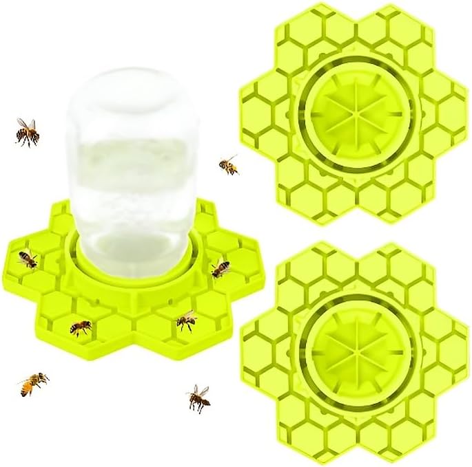 Bee Feeder for Mason Jar, Silicone Bee Watering Station 2 Pack image 5