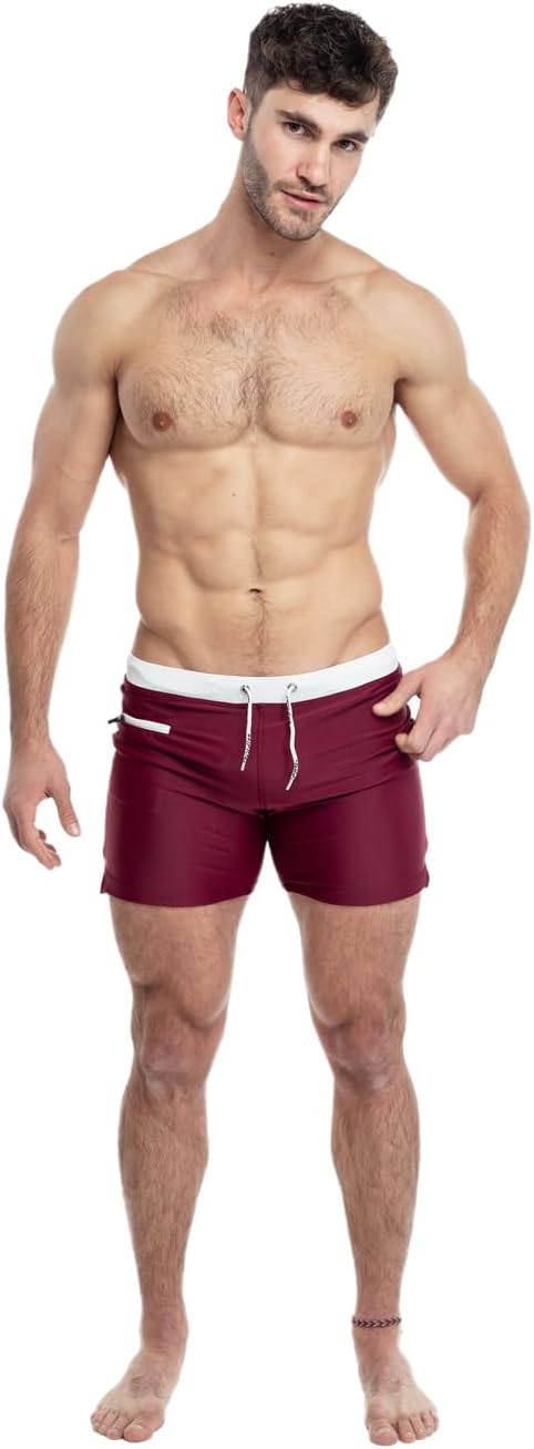 Taddlee Men's Swimwear Swim Shorts Trunks Square Cut Black Blue Swimsuits Boxers