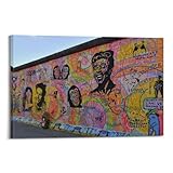 WSSHZXXJ City Tour Berlin Street Art Wände, Graffiti, dekoratives Gemälde, Leinwand, Wandposter und moderne Familienschlafzimmer-Dekoration, 60 x 90 cm