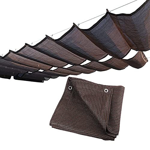 YQJ Red De Protección Solar Marrón 90% Tela De Sombra Pantalla de Privacidad Lona Cubierta Parasol para Hogar Invernadero Pérgola Planta Gallinero,Marrón,2 * 4m/6.5 * 13ft Cover