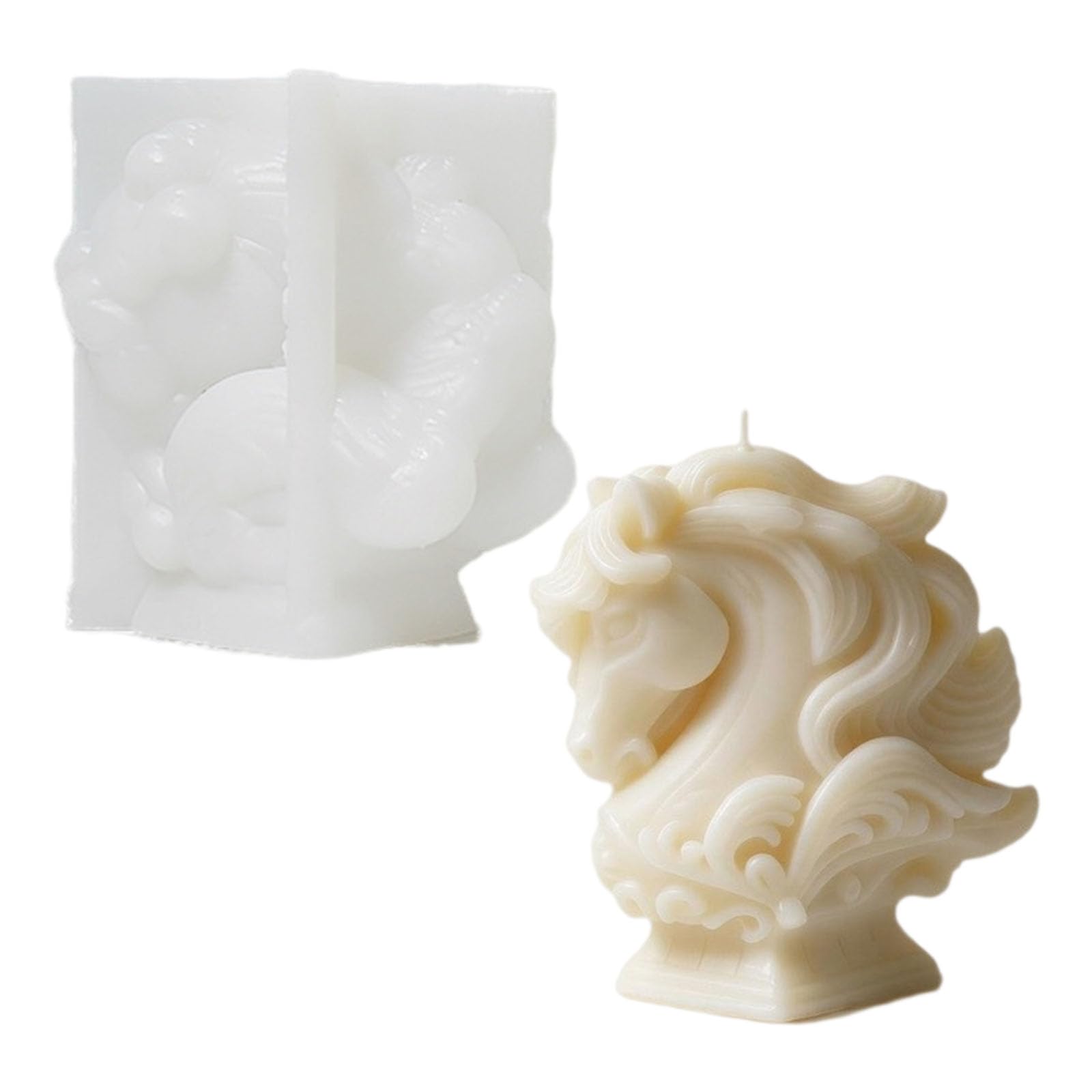 CAZSTYK Artistic Horse Sculpture Making Silicone Roman Column Base for Customes Scented Crafting Project Horse Head Silicone