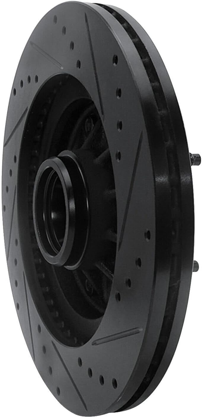 R1 Concepts Brake Rotor Drilled and Slotted Black Front Left 1997-1999 FORD F-150 2WD