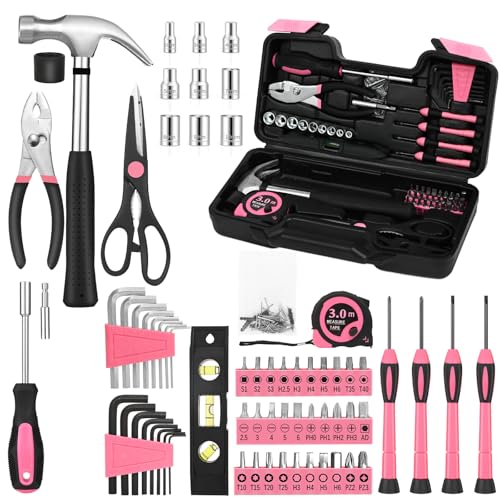 Ensemble d'outils ménagers rose 143 pièces complet pour réparations - 2