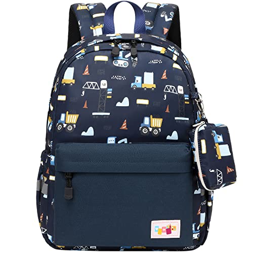 mygreen Toddler Backpack Car Colorful Preschool Bag with Chest Strap Kindergarten Schoolbag for Kids Boys and Girls (Truck Blue)