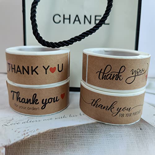 1" X 3" Thank You For Your Order Stickers Rectangle Gift Seal Kraft Paper Thank You For Your Purchase Stickers Labels For Business Wedding Party Decor Handmade Decoration Sticker (4 Rolls, 480 Pcs) #TOP5