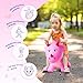 ZOOJOY Dinosaur Bouncy Animal Hopper, Inflatable Bouncy Horse Toys for Toddlers 1-3, Ride-on Bouncing Toys for ChristmasBirthday Gifts for Boys Girls, Pink Gril Toys WFree Pump