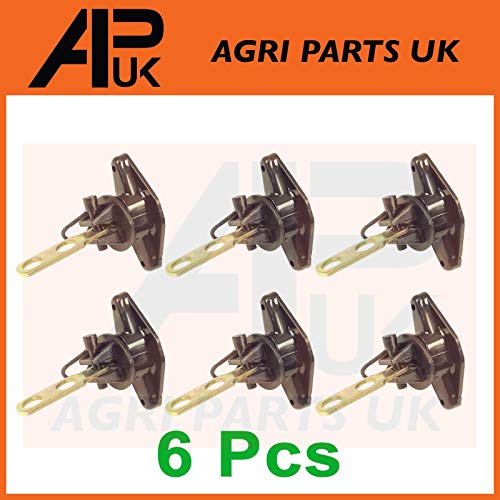 APUK 6x Two 2 way Electric Fence Tape Gate Handle Plate & Pinlock Insulator Connector