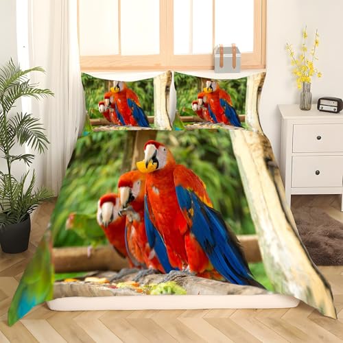 Ensemble de literie 3 pièces en microfibre douce perroquet - 3