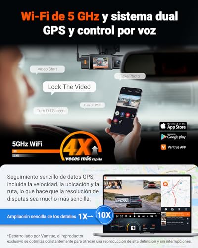 Dashcam de coche triple VANTRUE N4S para evitar reflejos y vigilar el interior 4
