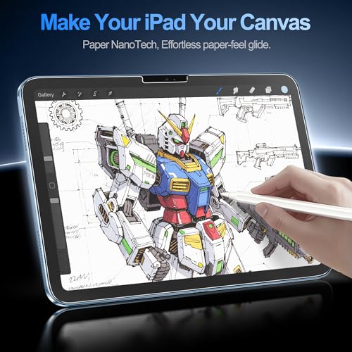 Image of EZ-GLAZ-2 Pack Paper-feel Glass Screen Protector for iPad A16 2025 11th (11 Inch) / 10th Generation 2022 (10.9 Inch) - Apple Pencil Compatible, 9H+ Tempered Glass, Matte Film, Anti-Scratch, Bubble Free, with Installation Box