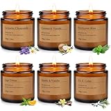 6-Pack Scented Candles for Home, 3.5 Oz Soy Wax Candles Gift Set with Lavender Chamomile & Eucalyptus Mint for Brithday Gifts Women, HomeMeditation & Spa