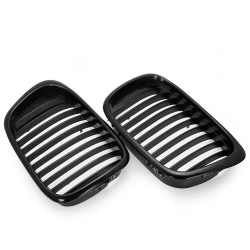 Matte Black Front Kidney Grilles For 1997 1998 1999 2000 2001 2002 E39 5-Series 520I 523I 525I 528I 530I 535I 540I M5 4 Door 4D #TOP4