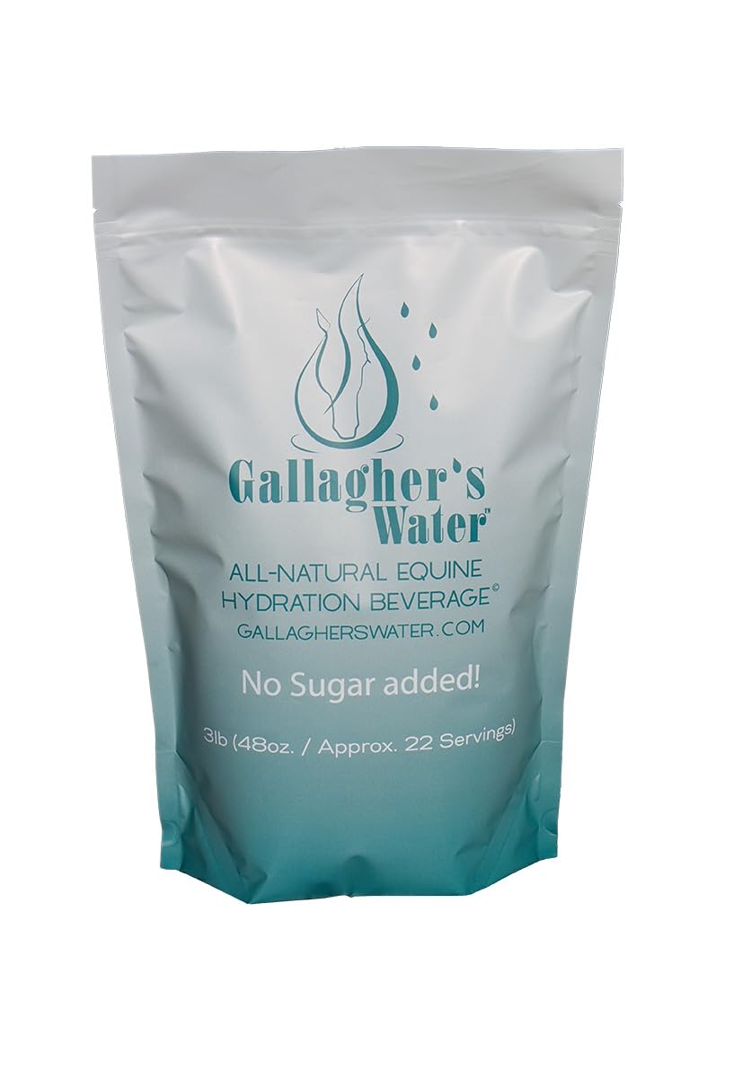 GALLAGHER'S WATER All-Natural Equine Hydration Beverage, Natural Flavor Enhancement Powder Mix with Electrolytes and Trace Minerals Designed to