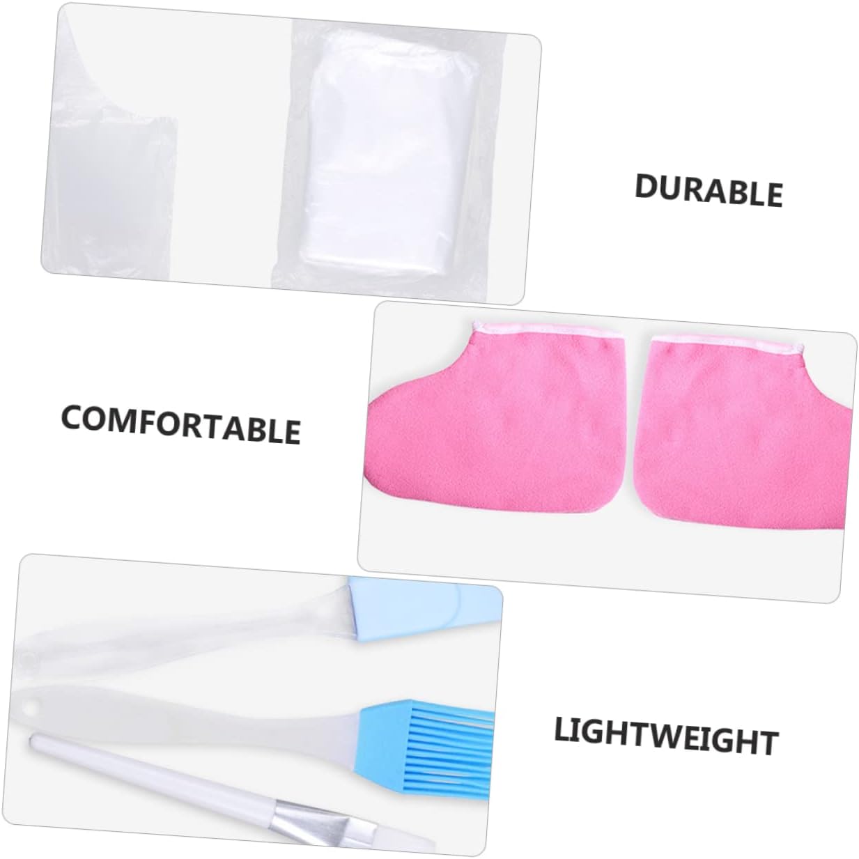 Outanaya Moisturizing Hand Wax Gloves Foot Gloves for Overnight Care Paraffin Wax Supplies Spa Moisturizer Kit Hand Foot Care Random Color