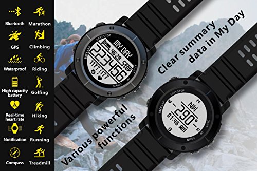 UWear GPS running watch,outdoor gps smart sports watch for hiking cycling with Fitness Activity Tracking, for iPhone Android (Iron gery-80C) - Thumbnail 4