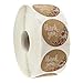 Brown Kraft Floral Thank You Stickers - 1.5" Circle Labels / 1000 per pack