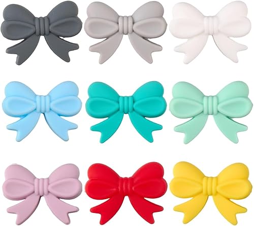PONABEADIY 1 Box 9 Farben 36 Stück 3D Silikonperlen In Fliegeform Mit 2.5mm Löch