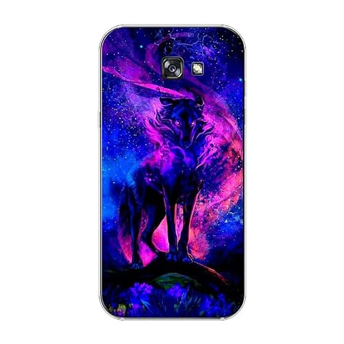 KARTXITAI Case Compatible with Samsung Galaxy A7 (2017),Shockproof Slim Thin Silicone Protective Anti-Fingerprint Anti-Scratch Anti-Fall Phone Cover - Wolf