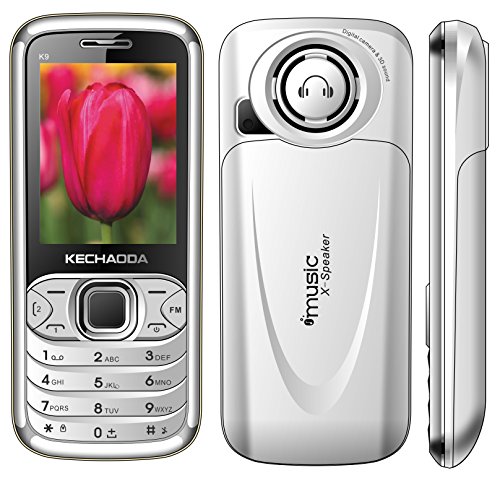 Image of KECHAODA K9 Dual SIM, 6.1cm (2.4 inch) Display, Wireless FM with Recording, 1800 mAh Battery, Bluetooth, Speed Dialing, Auto Call Recording, Vibration, Camera, BIS Certified & 1 Year (Silver)