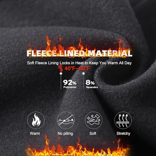 Image of DHSO Fleece Lined Leggings Women with Pockets - Thermal High Waisted Winter Warm Leggings Snow Weather Pants