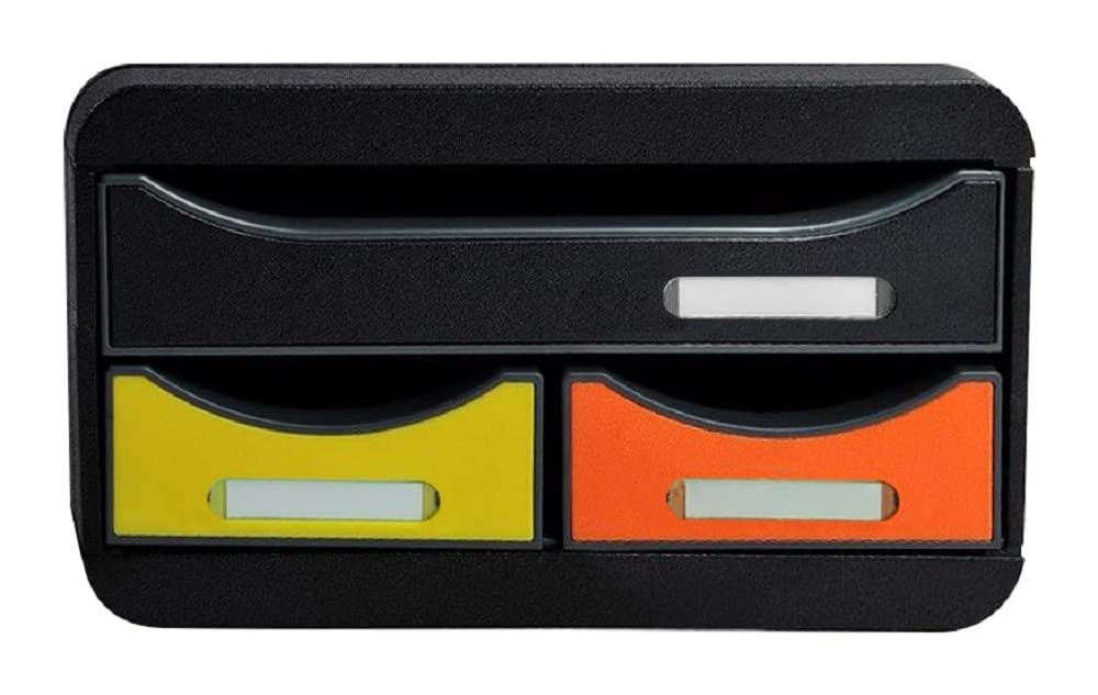Exacompta Iderama Drawer Unit Plastic Harlequin 3 Drawers 27.8 X 34.7 X 13 Cm A4+