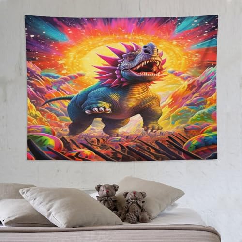 Tapisserie dinosaure 3D de 150x200cm idéale pour décorer une chambre d'enfant