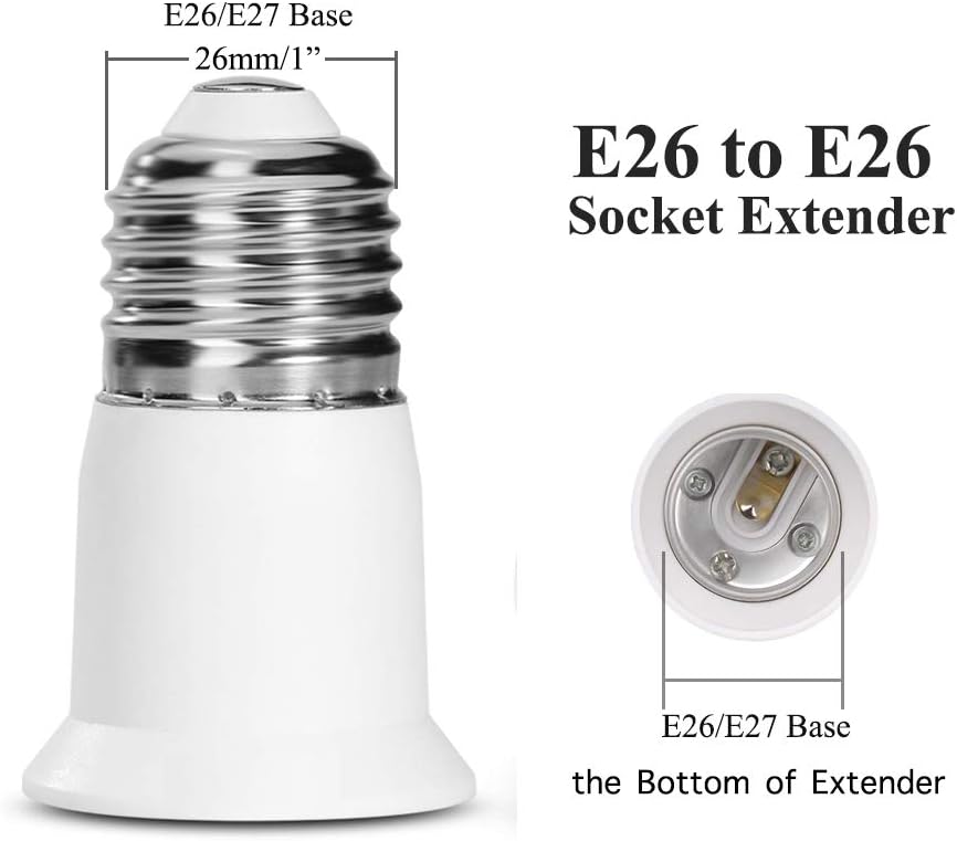 E26 Socket Extender - 12-Pack, 3CM/1.2 Inch Light Socket Extension