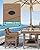 SERWALL 7-Piece Patio Outdoor Table & Chairs, HDPE Dining Set with Umbrella Hole & All-Weather Design for Lawn, Backyard, Poolside, Brown