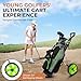 JOVIAL Foldable 2-Wheel Junior Golf Pull Cart – Lightweight Steel Frame, Scorecard Holder, Adjustable Padded Handle, Bag Straps, Quick Brake, Compact Fold for Kids & Teens Learning Golf