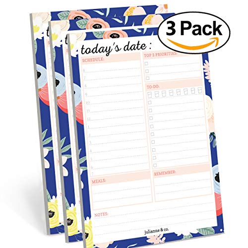 Daily Planner Notepad with Sticky Note Backing by Julianne & Co All