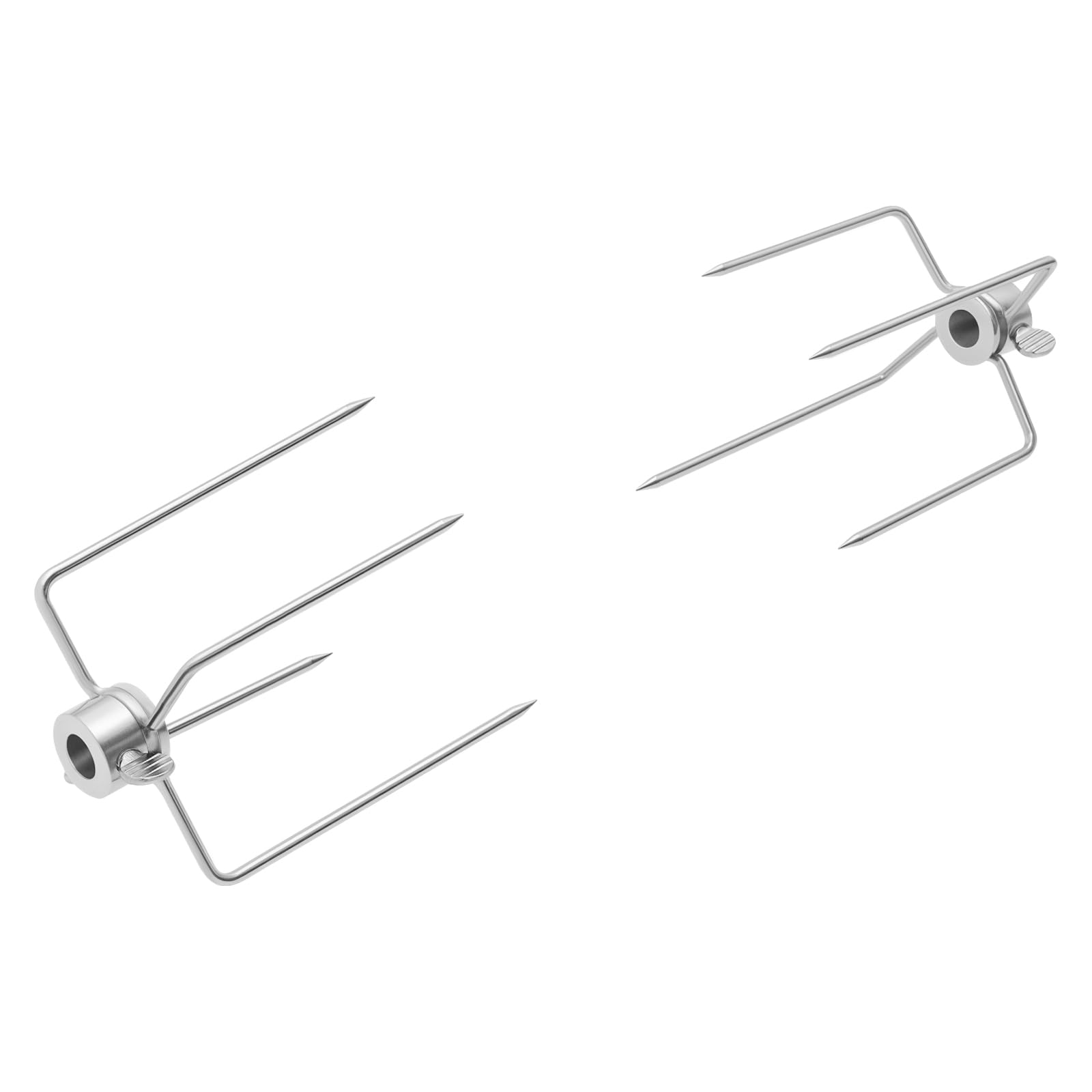 Juego de 4 asadores de acero inoxidable, garras, tenedor, longitud de los dientes de 11 cm, para asar carne, pavo, jamón, verduras, etc