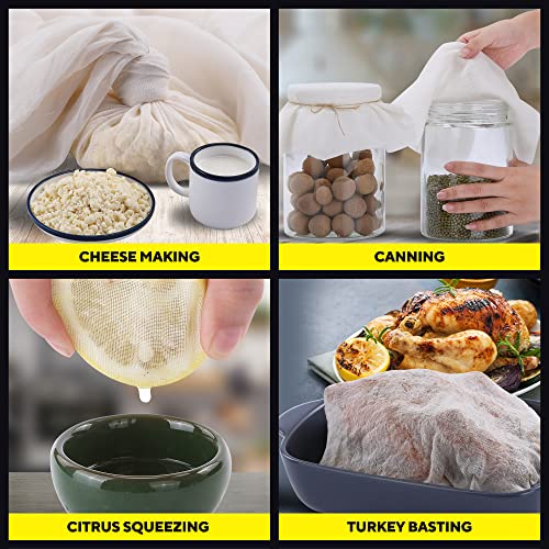 Sufaniq Cheese Cloths, Grade 100 (135 Sq Feet) 100% Pure Cotton Reusable Cheesecloth, Unbleached Ultra Fine Fabric, Cheesecloth for Straining, Premium Butter Muslin Cloth for Straining - 15 Sq Yard by Sufaniq - Image 4