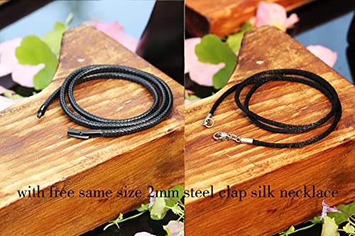 Findout 3Mm Black Waterproof Braided Leather Necklace Wax Rope Chain For Men, Black Stainless Steel Durable Snap Clasp Rope Chain Necklace For Women Girl Boy With Free Steel Silk Necklace 14-36Inch (18 Inches) #TOP2