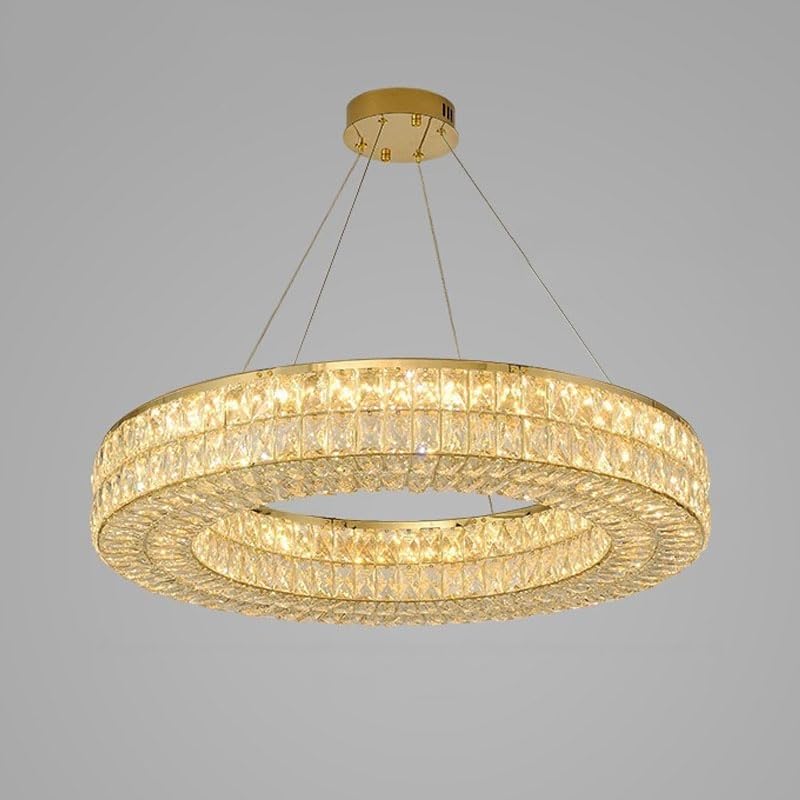 Lampes suspendues modernes et lustre en cristal d'acier inoxydable de luxe pour salon