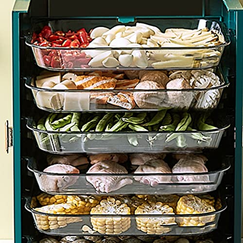Veemoon Dish Storage Rack Wall- Mounted Shelf 6 Layer Rectangular Preparation Trays Kitchen Vegetable Racks Organizer Superimposed Dish For Hot Pot Party Cosmetics Desk Green Storage Bin Shelves #TOP1