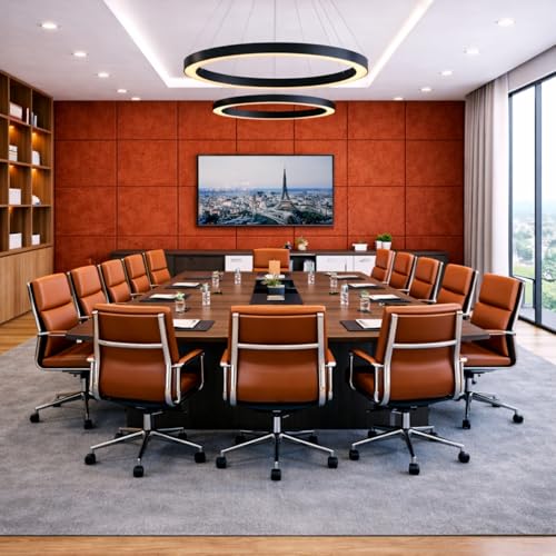 Image of MMT Acoustix Premium Felt Acoustic Panels for Offices, Bedrooms & Studios Sustainable PET Felt Panels for Echo Reduction & Sound Absorption 4x2 Ft, 9mm Thick Rust - Pack of 4