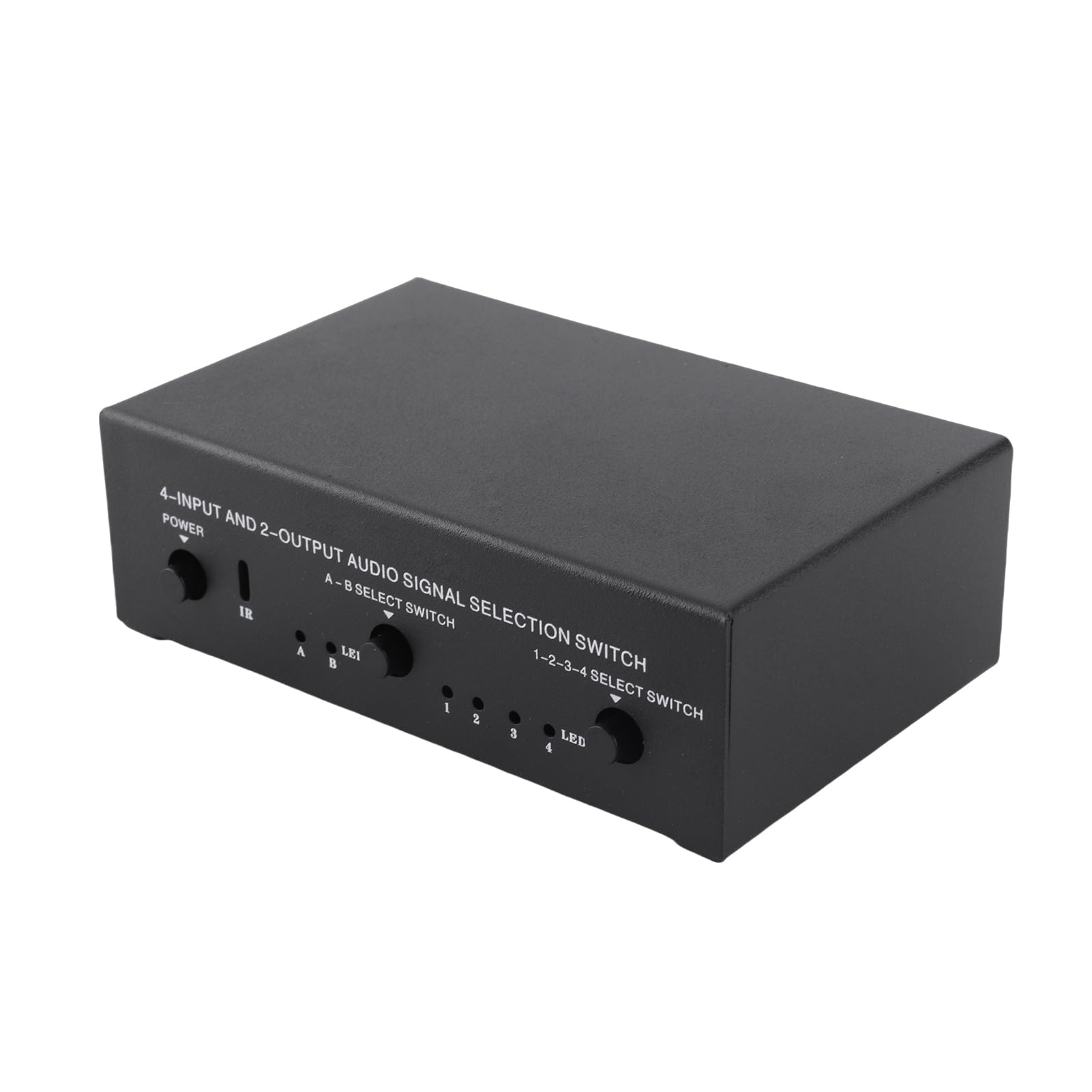 Generic Commutatore di Selezione della Sorgente 4-in-2-out Interfaccia Plug and Play per TV Lettore CD MP3, Connessione Placcata in Oro, Telecomando per Un'esperienza di Ascolto Senza Interruzioni