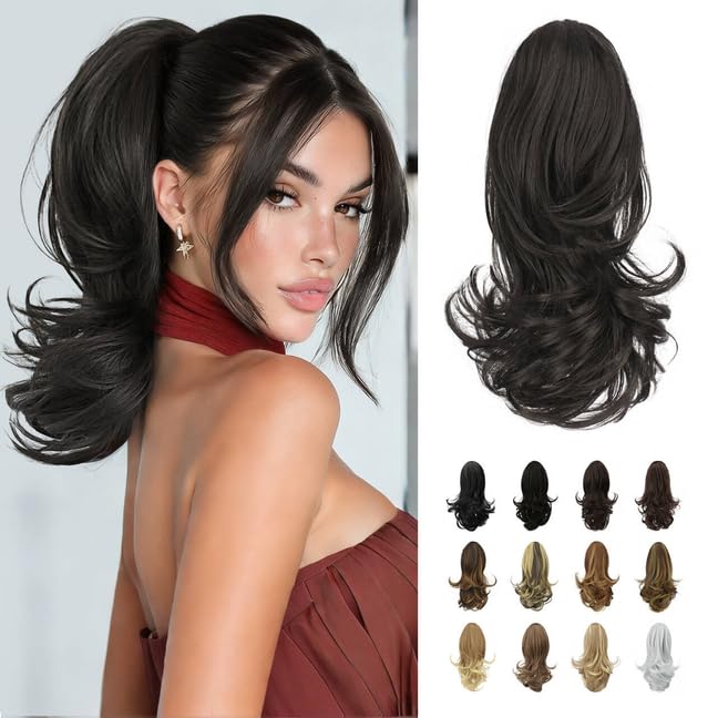 Sofeiyan 33cm Pferdeschwanzverlängerung Langer lockiger...